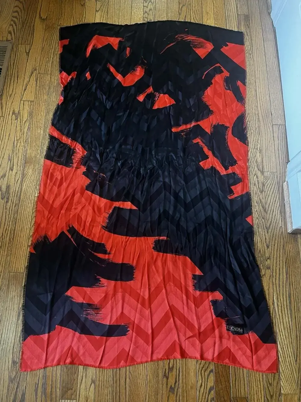 VINTAGE ESCADA MARGARETHA LEY 80s DESIGNER ITALIAN SILK SCARF LARGE LUXURY 36X58
